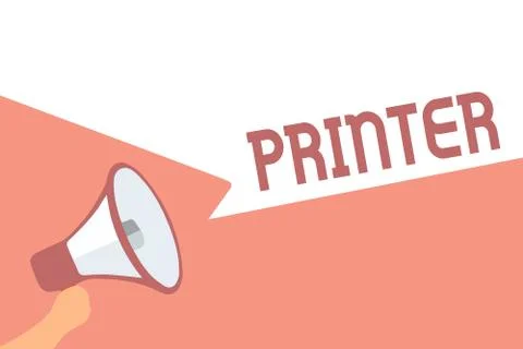 Handwriting text writing Printer. Concept meaning Device used to print things Illustrazione stock