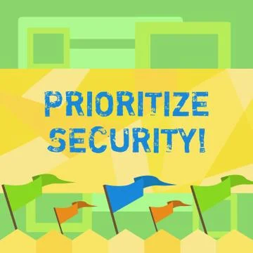 Handwriting text writing Prioritize Security. Concept meaning designate security Stock Illustration