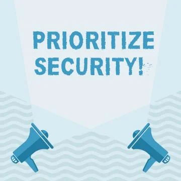 Handwriting text writing Prioritize Security. Concept meaning designate security 스톡 일러스트