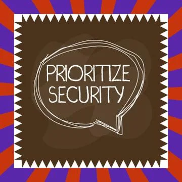 Handwriting text writing Prioritize Security. Concept meaning designate security Stock Illustration
