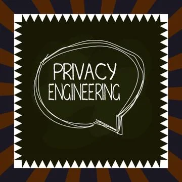Handwriting text writing Privacy Engineering. Concept meaning engineered systems Stock Illustration