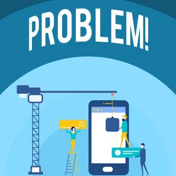 Handwriting text writing Problem. Concept meaning Trouble that need to be solved Illustrazione stock