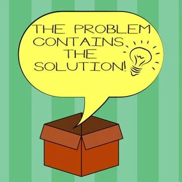 Handwriting text writing The Problem Contains The Solution. Concept meaning Illustrazione stock