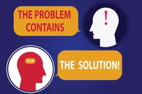 Handwriting text writing The Problem Contains The Solution. Concept meaning 스톡 일러스트