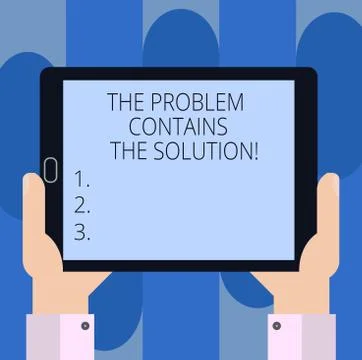 Handwriting text writing The Problem Contains The Solution. Concept meaning 스톡 일러스트