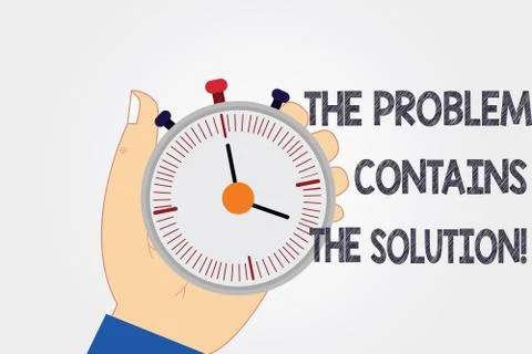 Handwriting text writing The Problem Contains The Solution. Concept meaning Illustrazione stock