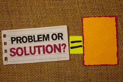 Handwriting text writing Problem Or Solution Question. Concept meaning Think  스톡 사진