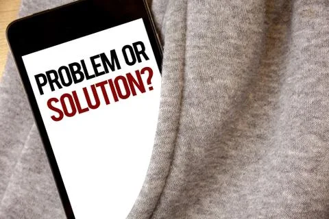 Handwriting text writing Problem Or Solution Question. Concept meaning Think 스톡 사진