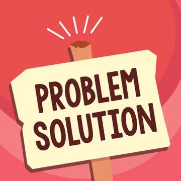 Handwriting text writing Problem Solution. Concept meaning solving consists of Stock Illustration