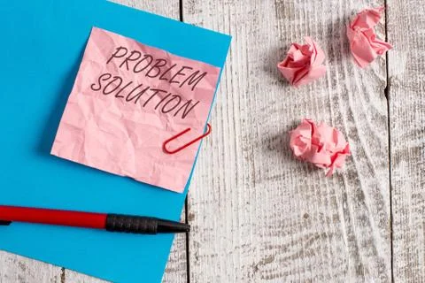 Handwriting text writing Problem Solution. Concept meaning solving consists of 스톡 사진