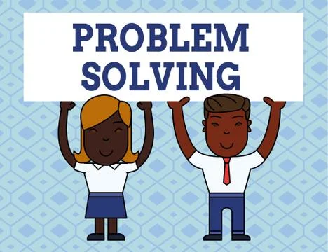 Handwriting text writing Problem Solving. Concept meaning process of finding Illustrazione stock