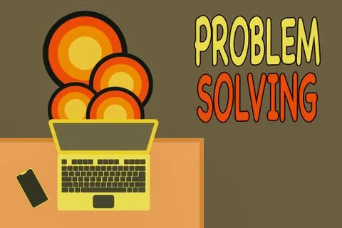 Handwriting text writing Problem Solving. Concept meaning process of finding Stock Illustration