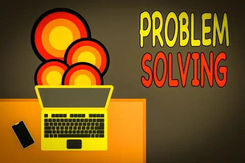 Handwriting text writing Problem Solving. Concept meaning process of finding Stock Illustration