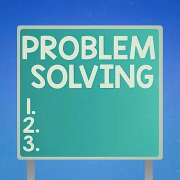 Handwriting text writing Problem Solving. Concept meaning process of finding Illustrazione stock