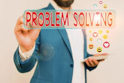 Handwriting text writing Problem Solving. Concept meaning process of finding Stock Photos
