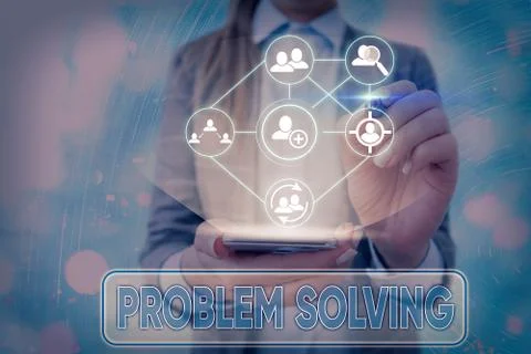 Handwriting text writing Problem Solving. Concept meaning process of finding Stock Photos