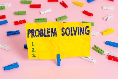 Handwriting text writing Problem Solving. Concept meaning process of finding Stock Photos