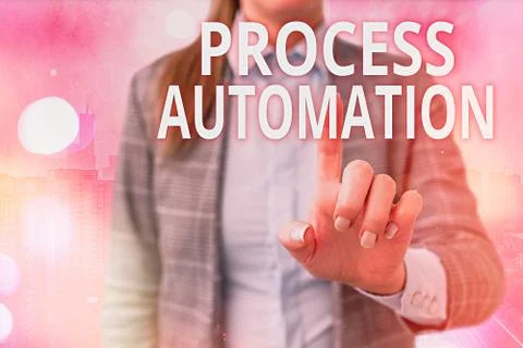 Handwriting text writing Process Automation. Concept meaning the use of 스톡 사진