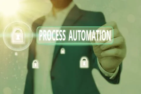 Handwriting text writing Process Automation. Concept meaning the use of Fotos de archivo