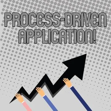 Handwriting text writing Process Driven Application. Concept meaning workflow Illustrazione stock