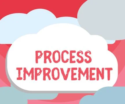 Handwriting text writing Process Improvement. Concept meaning Optimization Meet 库存插图