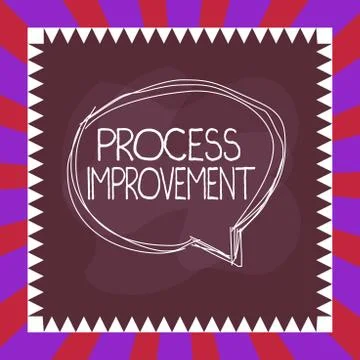 Handwriting text writing Process Improvement. Concept meaning ongoing effort to Stock Illustration