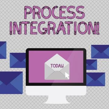 Handwriting text writing Process Integration. Concept meaning sharing of data Illustrazione stock