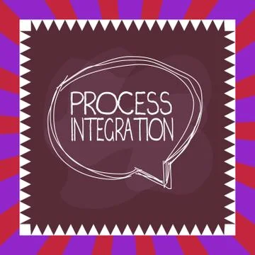 Handwriting text writing Process Integration. Concept meaning sharing of data Illustrazione stock