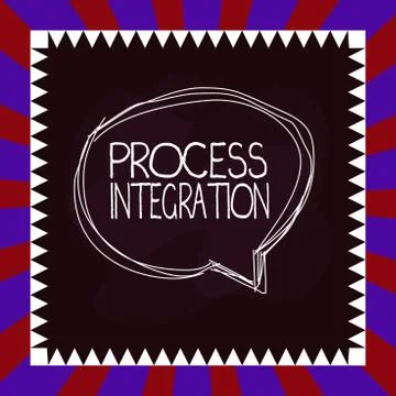 Handwriting text writing Process Integration. Concept meaning sharing of data イラスト素材