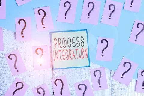 Handwriting text writing Process Integration. Concept meaning sharing of data Stock Photos