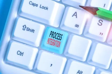 Handwriting text writing Process Integration. Concept meaning sharing of data Stock Photos