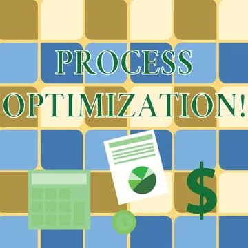 Handwriting text writing Process Optimization. Concept meaning improves the Illustrazione stock