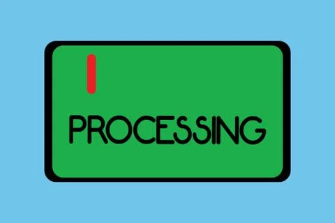 Handwriting text writing Processing. Concept meaning Series of mechanical or Stock Illustration