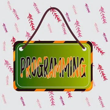 Handwriting text writing Programming. Concept meaning the process of preparing Stock Illustration
