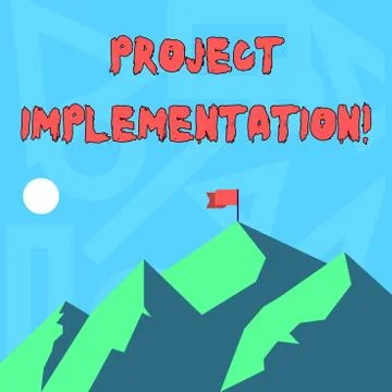 Handwriting text writing Project Implementation. Concept meaning phase where Illustrazione stock