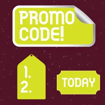 Handwriting text writing Promo Code. Concept meaning consisting letters numbe Stock-Illustration