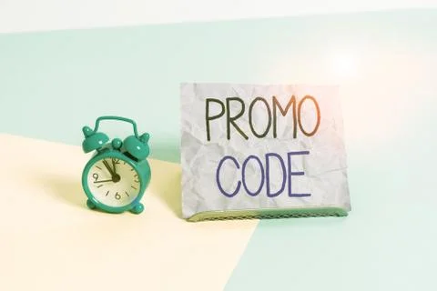 Handwriting text writing Promo Code. Concept meaning digital numbers that give Stock Photos