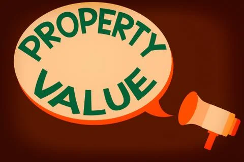 Handwriting text writing Property Value. Concept meaning Worth of a land Real Stock Illustration