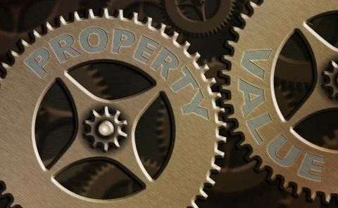 Handwriting text writing Property Value. Concept meaning Worth of a land Real Stock Illustration