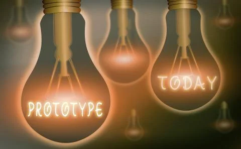 Handwriting text writing Prototype. Concept meaning first and usually functional Stock Illustration