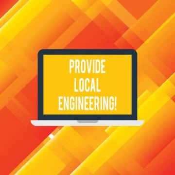 Handwriting text writing Provide Local Engineering. Concept meaning Building Ilustración de archivo