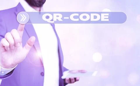 Handwriting text writing Qr Code. Concept meaning the trademark for a type of Foto stock