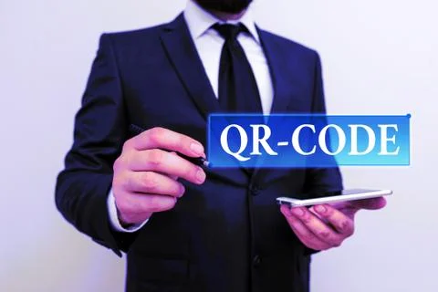 Handwriting text writing Qr Code. Concept meaning the trademark for a type of Stockfoto's