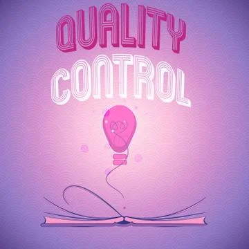 Handwriting text writing Quality Control. Concept meaning insure that product or Stock Illustration