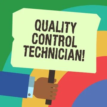 Handwriting text writing Quality Control Technician. Concept meaning Responsible Ilustración de archivo