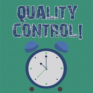 Handwriting text writing Quality Control. Concept meaning system of maintaining Illustrazione stock