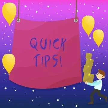 Handwriting text writing Quick Tips. Concept meaning small but particularly Stock Illustration