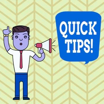 Handwriting text writing Quick Tips. Concept meaning small but particularly Stock Illustration