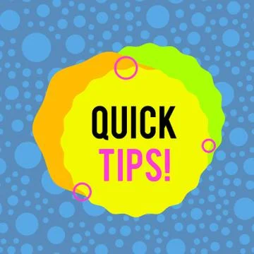 Handwriting text writing Quick Tips. Concept meaning small but particularly Stock Illustration