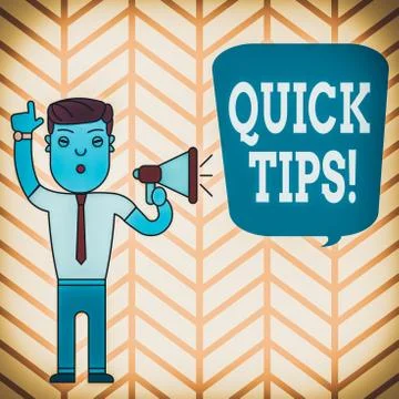 Handwriting text writing Quick Tips. Concept meaning small but particularly Stock Illustration